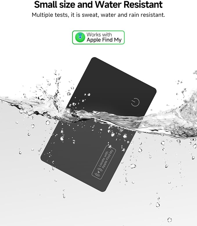 JTD 4 Pack Smart Card Wallet Tracker - Apple Find My Compatible (iOS Only), 0.07in Ultra-Thin IP68 Waterproof Bluetooth Tracker Card, for Wallet, Backpack, Passport