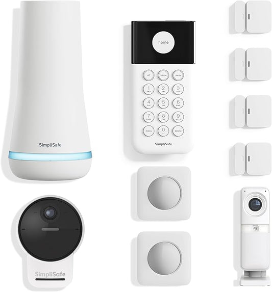 SimpliSafe 10 Piece Wireless Home Security System with Outdoor Camera- Optional 24/7 Professional Monitoring - No Contract - Compatible with Alexa and Google Assistant