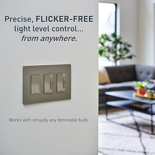 Legrand Radiant WNRL50NI Smart Tru-Universal Dimmer with Netatmo, Compatible with Alexa, Google Assistant & Apple HomeKit, Nickel (1 Count)