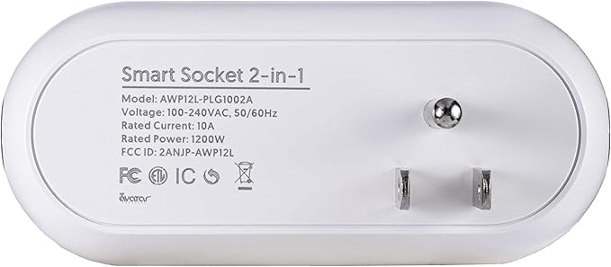 JONATHAN Y PLG1002A Smart Dual Plug, Alexa, Google Home Assistant Compatible, No Hub Required