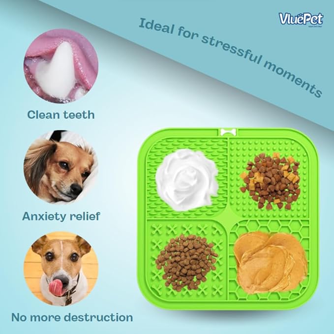 VALUEPET | Dog Lick Mat - Silicone Lick Mat for Anxiety Relief- Slow Feeder Licking Pad for Butter, Yogurt, & Peanut - Suitable for Dog Training, Boredom Reducer, Bathing & Grooming- Square | 6.6 Inch