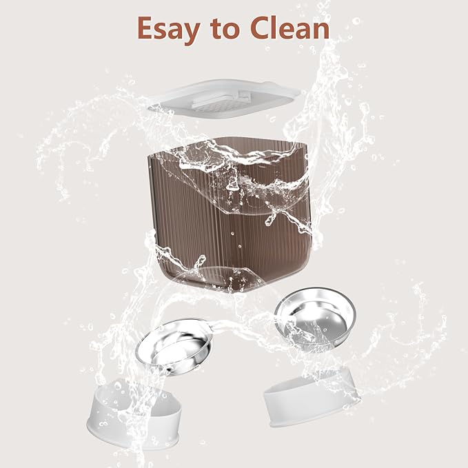 Cat Feeder Automatic, 2.4G WiFi Automatic Dog Feeder with Remote Feeding Cat Food Dispenser for 2 Cats, 5L Pets Timed Automatic Feeders with Dual Power Supply