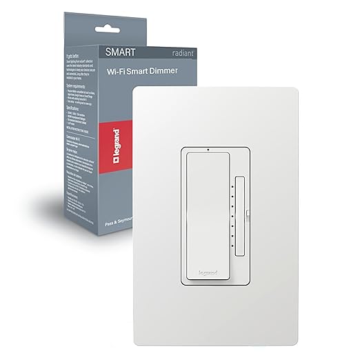 Legrand Radiant® Wi-Fi Matter Smart LED Dimmer, Effortless Setup, Enhanced Compatibility with Apple HomeKit, Google Home, Alexa & SmartThings, Easy Wi-Fi Connectivity with Matter, Pack of 1