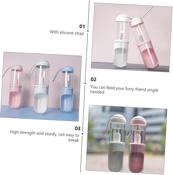 TOYANDONA Portable Dog Water Bottle Leakproof Outdoor Pet Dispenser with Detachable Transparent Bottle for Travel and Hiking