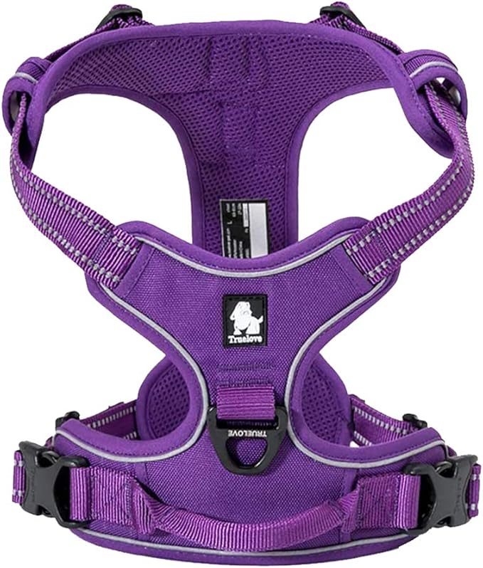 Truelove Adjustable No-Pull Dog Harness Reflective Pup Vest Harnesses Comfortable Control Brilliant Colors TLH5651(Purple,M)