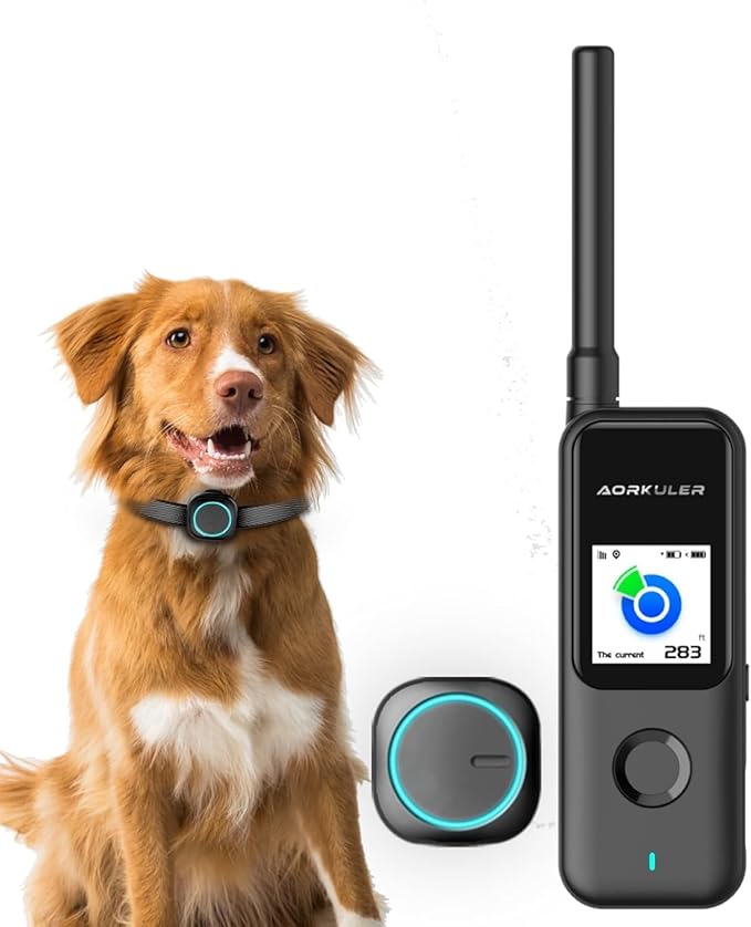 Aorkuler Outdoor GPS Dog Tracker for No-Signal Areas - Outdoor Pet Locator Finder Tracker, Real-Time Tracking for Hiking/Walking/Camping, Works in Remote Wilderness/Farms/Large Parks