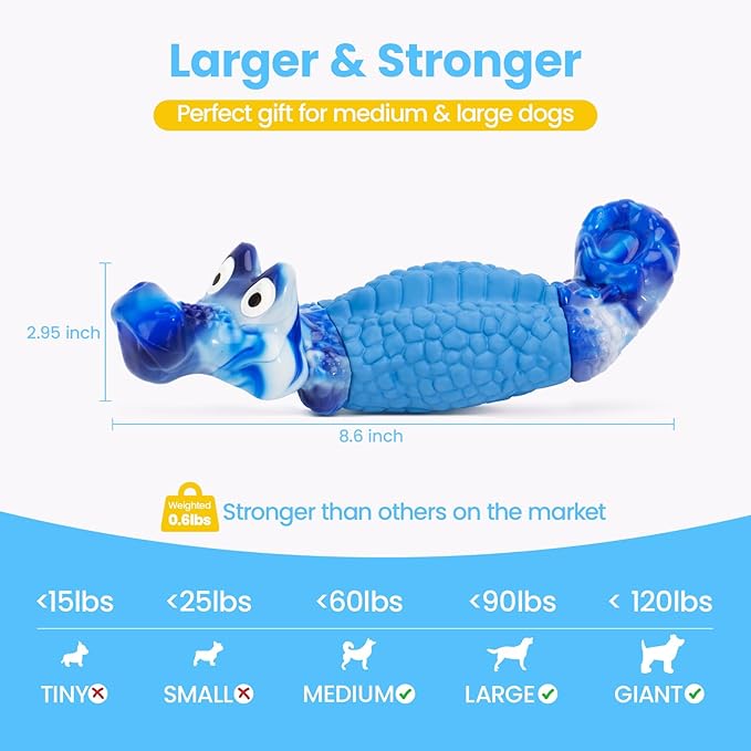 HGB Dog Chew Toys for Aggressive Chewers, Tough Dog Toy to Reduce Pet Anxiety and Boredom for Medium, Large Breed, Bacon Flavor