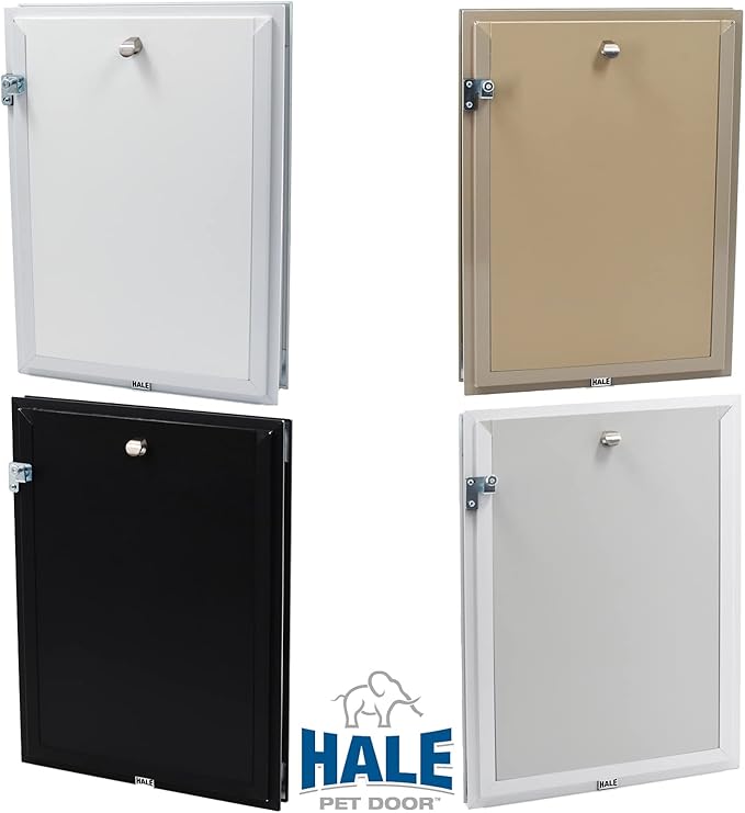 Door Model | Cat & Dog Doors | Energy Efficient Double Vinyl Flaps | Locking Security Cover | Skilled Install Required | Heavy Frame of Extruded Aluminum | Steel Reinforced Corners | Hale Pet Door