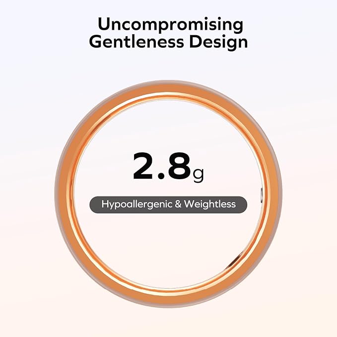 MOMAX 1-Sense Soul Smart Ring for Women, Fashion Fitness Tracker with Mood Monitoring, Touch Control, 5ATM Waterproof, No APP Subscription, Health Ring for Men, Android & iOS Compatible