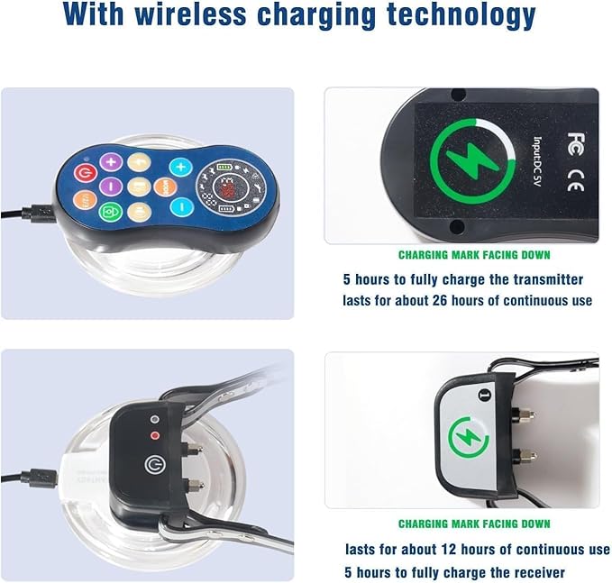 DOTSTAR Wireless Dog Fence GPS Pet Training Collar Electric System, Dog Wireless Fence Adjustable Range 50-990 Feet, Wireless Charging Dog Fence, Fully Sealed Waterproof Collar Receiver