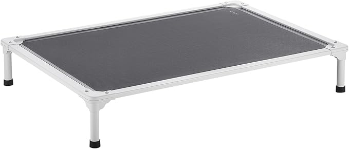 VEVOR Chew Proof Elevated Dog Bed, Portable Raised Dog Cot with Aluminum Tube Metal Frame and Breathable Textilene Mesh, Indoor & Outdoor Pet Cooling Raised Hammock Bed, L, Gray
