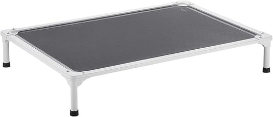 VEVOR Chew Proof Elevated Dog Bed, Portable Raised Dog Cot with Aluminum Tube Metal Frame and Breathable Textilene Mesh, Indoor & Outdoor Pet Cooling Raised Hammock Bed, L, Gray