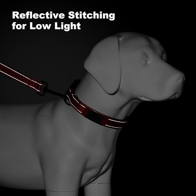 Personalized Dog Collars with Custom Name and Phone Number, Reflective Nylon Pet Collar with Engraved ID Tag, Soft Padded, Quick Release for Small Medium Large Dogs