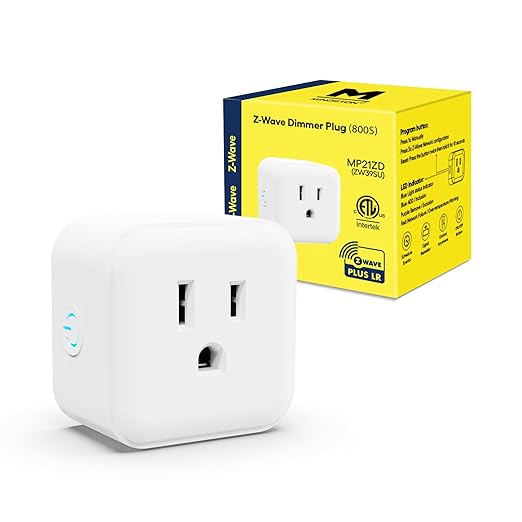 Minoston Z-Wave Outlet Dimmer, 800 Series Z-Wave Smart Plug, Z-Wave Hub Required, Alexa and Google Assistant Compatible, 200W (MP21ZD)
