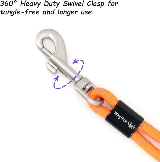 2 Pack Rope Dog Leash, 4.5 ft Lightweight Premium Rope Leash with Comfortable Padded Handle, Reflective Dog Leashes for Small and Medium Dogs, Kid-Friendly Family Set