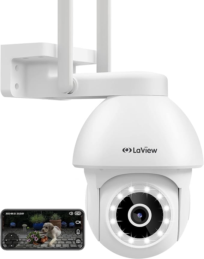 LaView 4MP 4G LTE Cellular Security Camera Outdoor Wired Starlight Color Night Vision,2K Cameras for Home Security AI Human Detection & Auto Tracking, IP65 Outdoor Camera 2-Way Audio, US Cloud