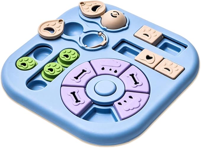 Interactive Dog Puzzle Toy, 4-in-1 Dog Enrichment Toy for Smart Dogs, Advanced Brain Games for Mental Stimulation, Non-Slip Slow Feeder & Treat Dispenser to Reduce Boredom and Destructive Behavior