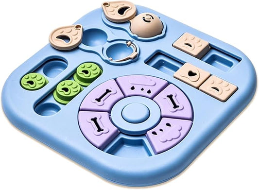 Interactive Dog Puzzle Toy, 4-in-1 Dog Enrichment Toy for Smart Dogs, Advanced Brain Games for Mental Stimulation, Non-Slip Slow Feeder & Treat Dispenser to Reduce Boredom and Destructive Behavior