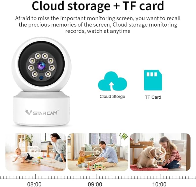 VSTARCAM Indoor Security Camera, Wireless Cameras for Home Security with Color Night Vision, 1080P HD, AI Motion Detection, 360° View Pan/Tilt, Two-Way Audio, Cloud Storage 05