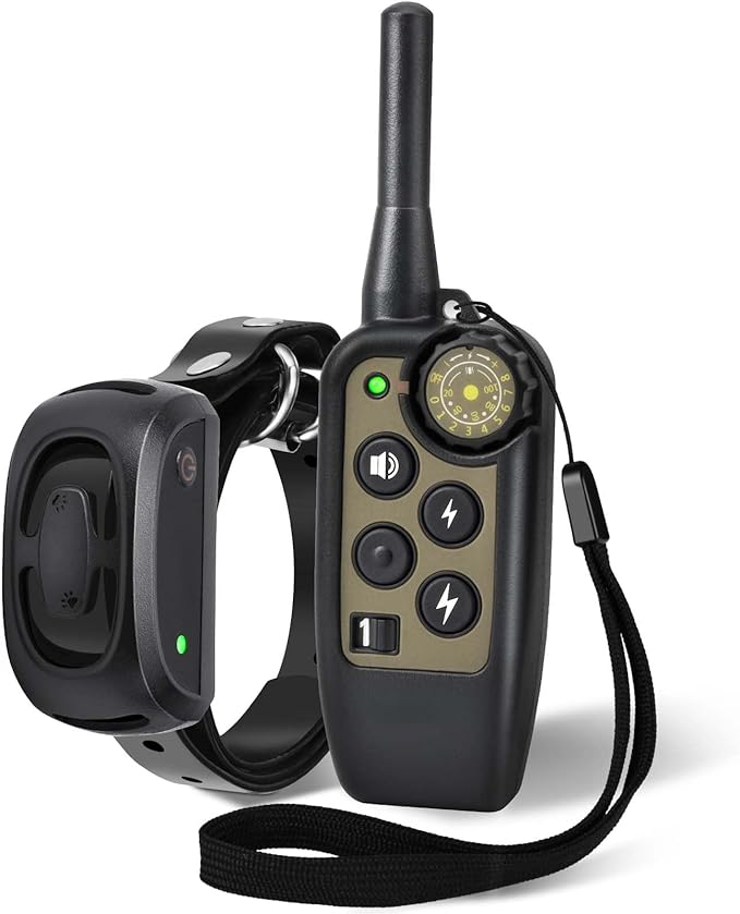 Shock Collar for Dogs,Dog Training Collar with Remote Control for Medium&Large,Waterproof Rechargeable 4 Training Modes (Beep/Vibration/Safe Shock) with Adjustable Levels(1-8)