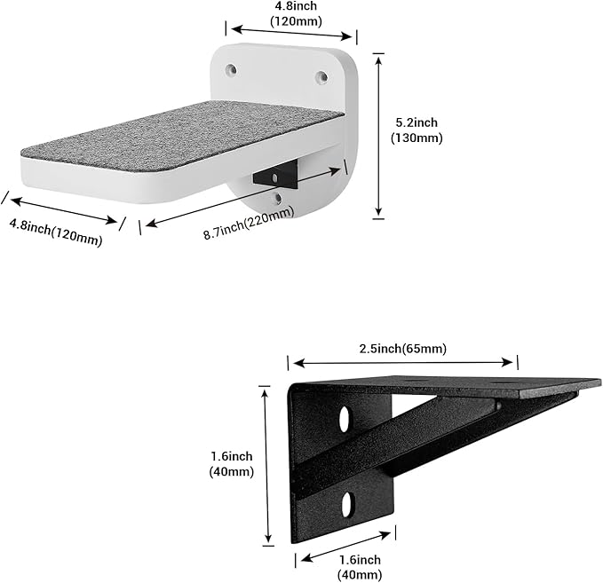 ESPETS Set of 3 Natural Wood Cat Steps for Wall - Wall Mounted Cat Shelves & Perches, Indoor Kitty Climbing Stairs & Ladder - Holds up 30lbs