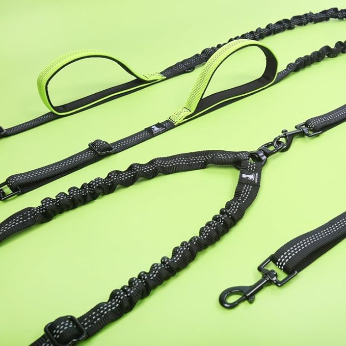 SparklyPets - Hands Free Dog Leash with Reflective Stitches - Waist Leash for Dog Walking, Hiking, Training, Jogging, Canicross, Running - for Small Dogs