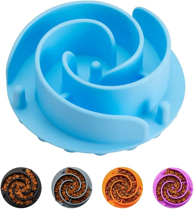 Slow Feeder Dog Bowls Insert, Animire Soft Silicone Slow Eating Dog Food Bowl for Small, Medium and Large Dogs, Compatible with Regular and Elevated Bowls