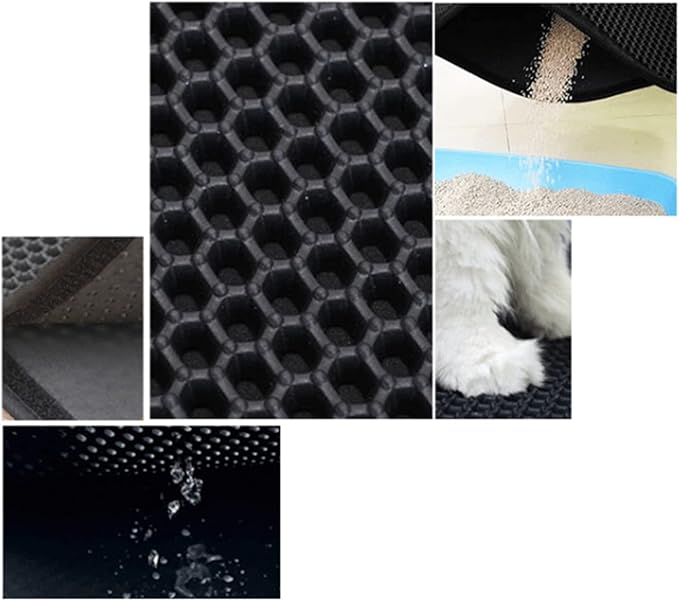 Cat Litter Mat Litter Tray Mat,Double Layer Design Waterproof Urine Proof Trapper Mat and Water Scatter Control Washable XS-XXL