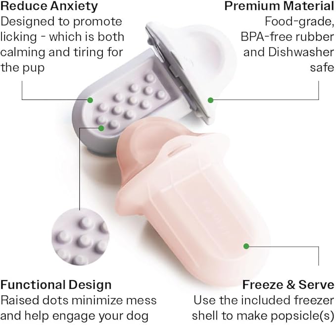 Diggs Groov Crate Training Aid for Puppies and Nervous Dogs – Calming Lick Mat for Crate Training & Separation – Puppy Enrichment Toy with Freezer Shell – BPA-Free – (Ice)