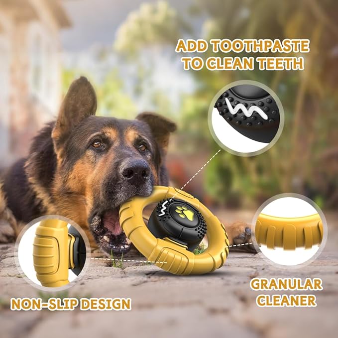 Dog Toys for Aggressive Chewers Large Medium Breed, Indestructible Squeaky Dog Chew Toys, Tough Nylon Rubber Interactive Dog Toys to Keep Them Busy