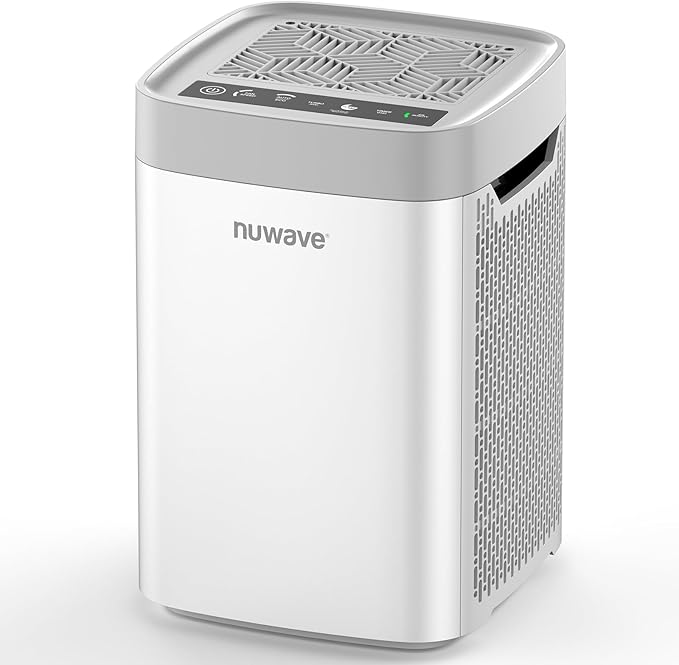 Nuwave Portable Air Purifier for Large Room up to 1361 Sq Ft with PM 2.5 Display Air Quality Sensor, H13 True HEPA Air Filter Remove 99.97% of Pets Hair Odor Dust Smoke with Double-sided Air Intake