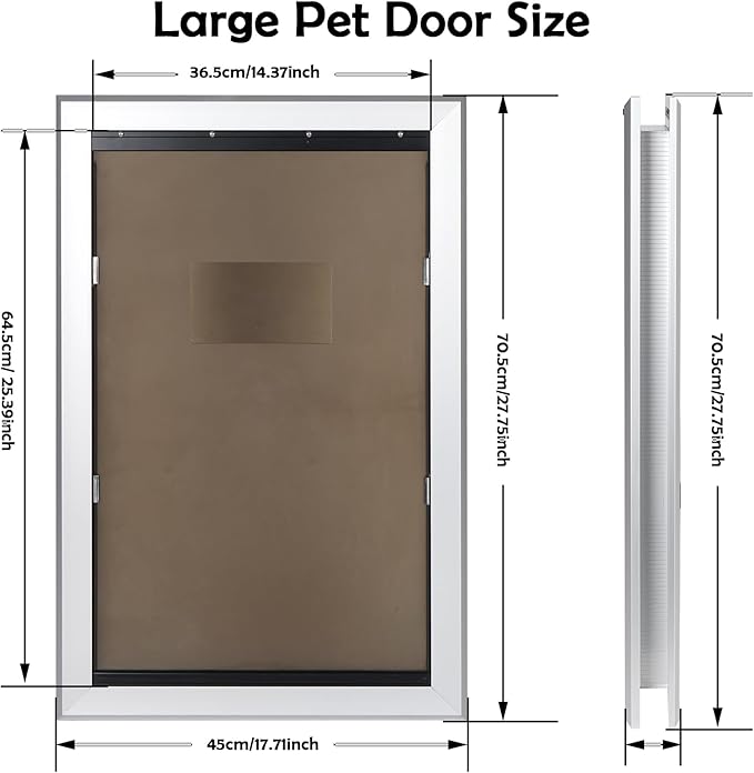 Extra Large Dog Doors with with Strong Aluminum Frame, Automatic Closing & Durable Flap for Energy Efficient, Lockable Closing Panel & Easy to Installation