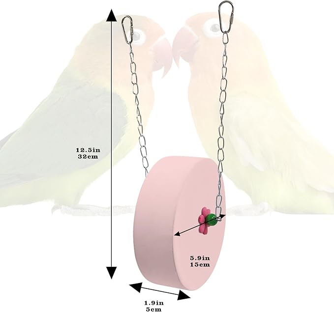 Bird Beak Grinding Stone – Large Blue Cylinder Parrot Chew Toy with Metal Hanging Chain – Cage Accessory for Macaws, African Greys, Cockatiels & Medium to Large Birds