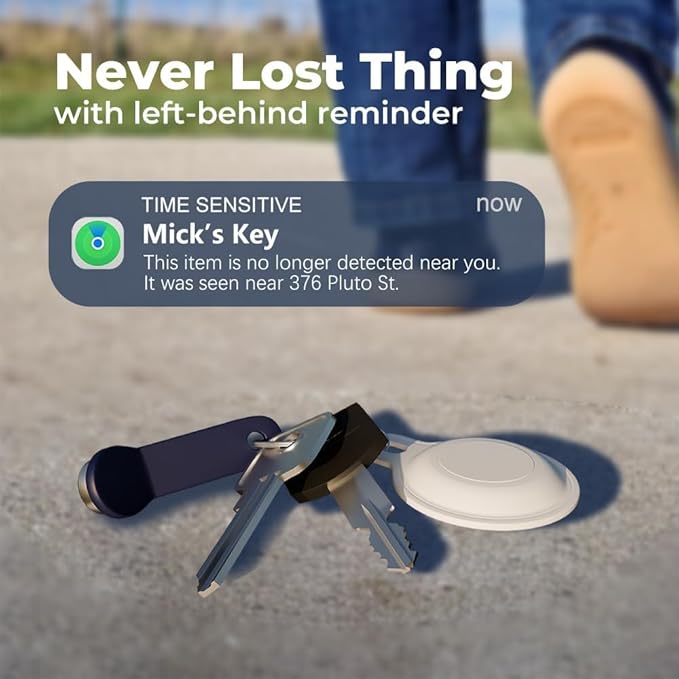 FinderTag Alternative, Key Finder, GPS Tracker Locator Compatible with FindMy (iOS Only), Smart Finder for Cat, Dog, Collar, Luggage, Suitcase, IP67 Waterproof (White)