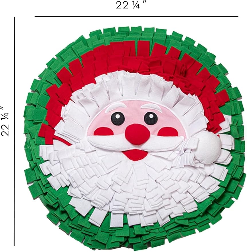Tail Trends Christmas Snuffle Mats for Dogs – Interactive Dog Toy for Foraging & Nosework, Washable Slow Feeder, for Small Medium Large Pets (Santa Claus)
