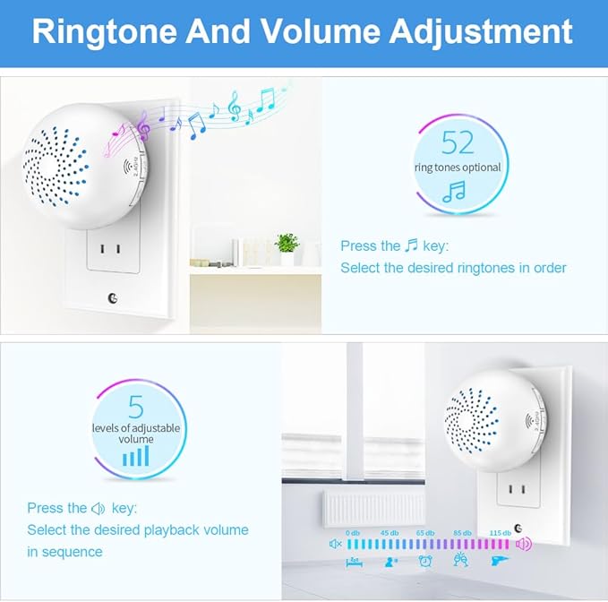 SINGCALL Wireless Motion Sensor Alarm Driveway Alarm Indoor Smart Motion Sensor Detector 2.4G WiFi Wireless System Home Security Alert Bell
