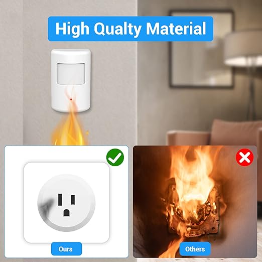 SEHOMY 4 Pack Motion Sensor Switch for Bathroom with Plug, PIR Infrared Indoor Motion Activated Detecor Switch Bedroom No Pair Required, Works with lamp exhaus, Motion Detection Sensor Switch lamp