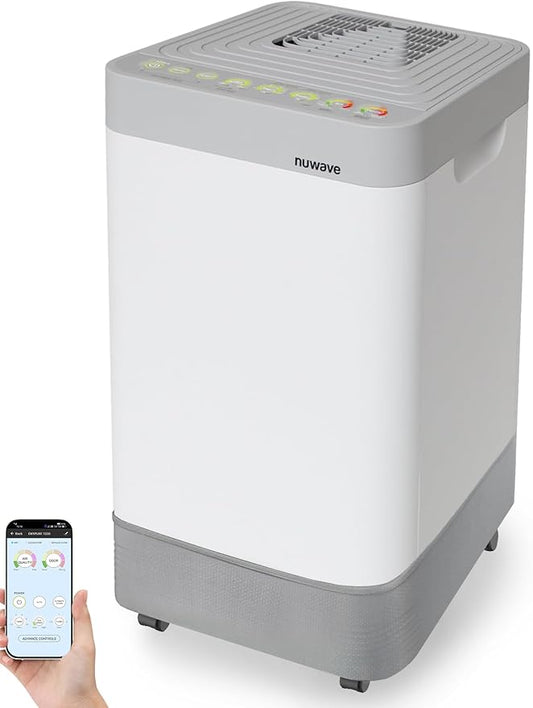 Nuwave Air Purifier for Extra Large Room 2934 Sq Ft, OxyPure Smart Air Purifier with 5 Stage Filtration, Extra EZ Covers for Pet, Air Quality & Odor Sensors, Smart WiFi, Quiet Sleep Mode for Bedroom