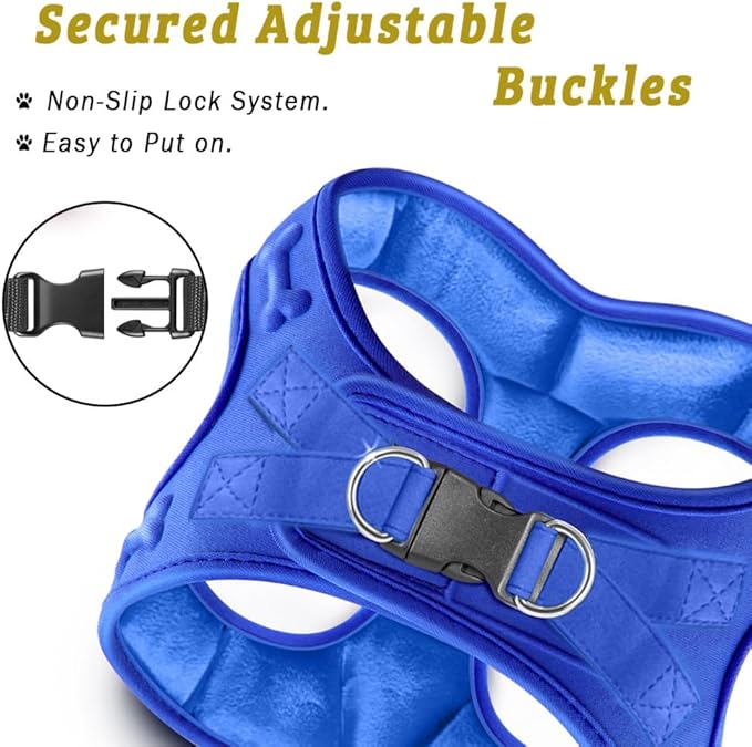 Comfort Fit Dog Harness Small Medium Sized Dogs No Pull Step in Dog Harness with Adjustable Buckles Soft Padded Easy Control Vest Harness Training Walking Running Extra Comfort Inside Velvet Plush