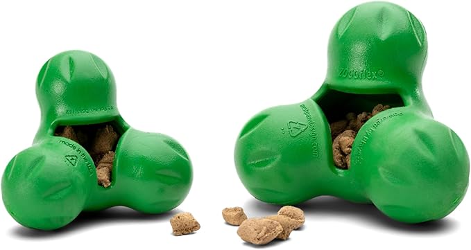WEST PAW Tux Large Durable Dog Chew Toy and Treat Dispenser for Strong Chewers- Tough Interactive Design for Enrichment Training Play and Long Lasting Fun Made in USA Dishwasher Safe - Clover Green