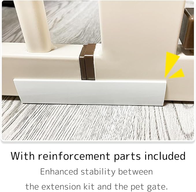 Lumizone Extra Tall Cat Gate Extension Kit 61.02" High Pressure Mounted 12.6" Extra Wide 1.37" Gap No Drilling Tall Pet Gate for Dogs (Cream, 12.60" W)