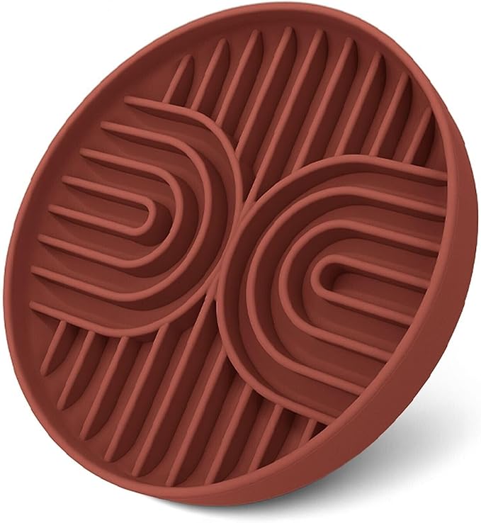 Slow Feeder Dog Bowls, Dishwasher Safe, Non-Slip Base, BPA-Free Slow Eating Dog Bowl (Mocha, 1-Pack)