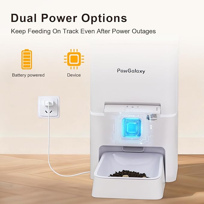 Automatic Cat Feeder with Camera, 1080P HD Night Vision 5G WiFi Smart Pet Feeder for Cats & Dogs – App Control, Timed Feeding, Portion Control, Two-Way Audio, Dual Power Supply