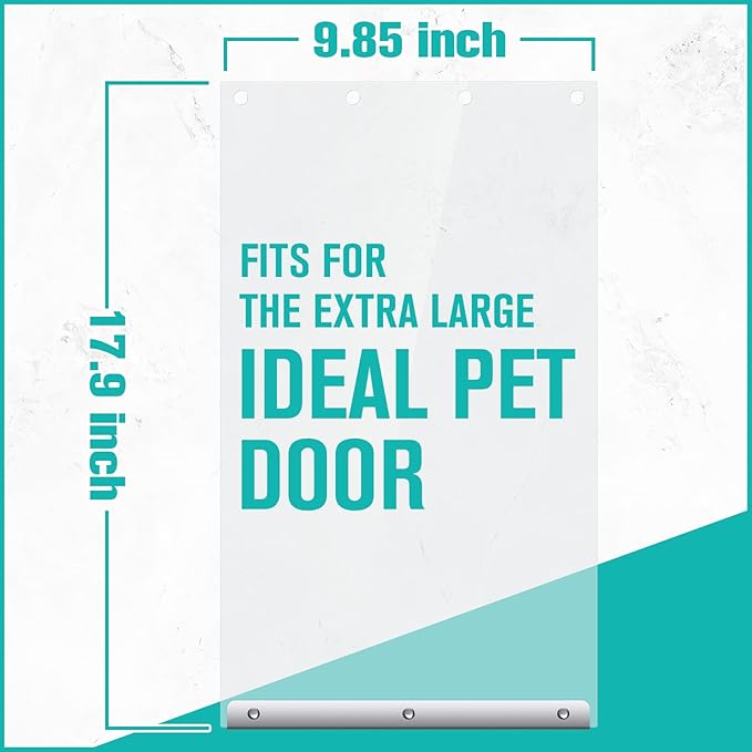 Ripeng 1 Pcs Dog Door Replacement Flaps 9.85 x 17.9 Inch Compatible with Dog Door Model Dsrwxl, Fit Dogs up to 65 Lbs, Clear Flexible Weatherproof Pet Supplies Home Flap, Easy to Install