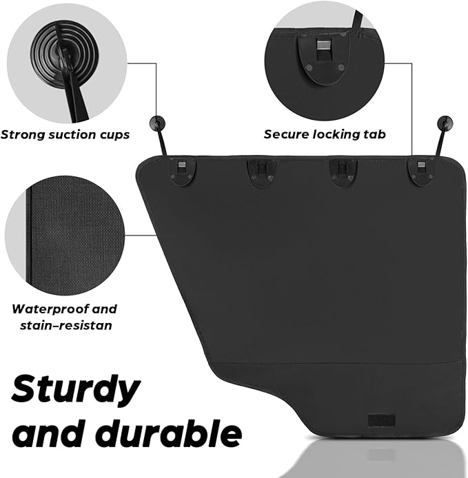 Dog Car Door Protector - 2 Pack Durable & Universal Fit Anti-Scratch Waterproof Vehicle Door Covers, Guards Your Car from Dog Scratching, Essential Accessories for SUV Interiors，Black