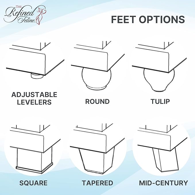 THE REFINED FELINE Cat Litter Box Enclosure Cabinet, Farmhouse, Mahogany Brown, Tulip Feet, Large, Hidden Litter Cat Furniture with Drawer
