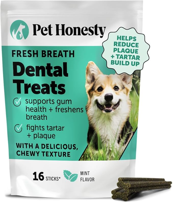 Dental Health Fresh Sticks – Dog Dental Treats & Chews for Oral Care – Dental Sticks for Dogs to Freshen Breath, Remove Tartar & Plaque, Support Gum Health & Bright Teeth Dog Oral Supplement – 16 Ct