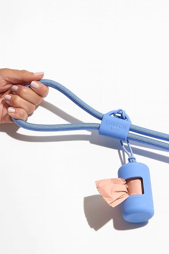 Cheech&Co Hands Free Dog Leash with Poop Bag Holder - for Walking, Hiking, Jogging & Running Small/Medium/Large Dogs (Adjustable 4.3–8.6 ft Light Purple)