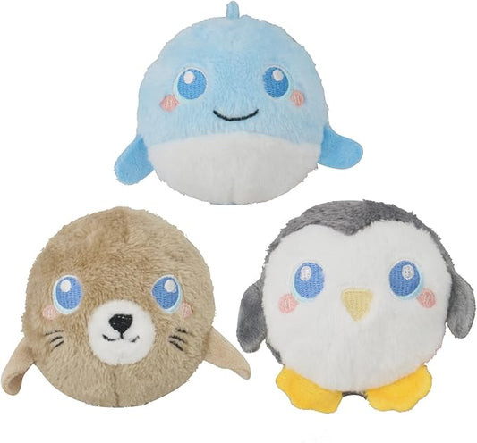 D KING D KING 3Pack Squeaky Dog Balls,2 in1 Funny Puppy Ball Toys,Birthday Dog Toy for Small Medium Dogs (Ocean Ball)