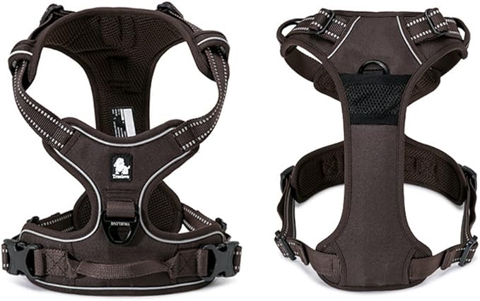 TRUE LOVE Adjustable No-Pull Dog Harness Reflective Pup Vest Harnesses Comfortable Control Brilliant Colors Truelove TLH5651(Brown,XS)